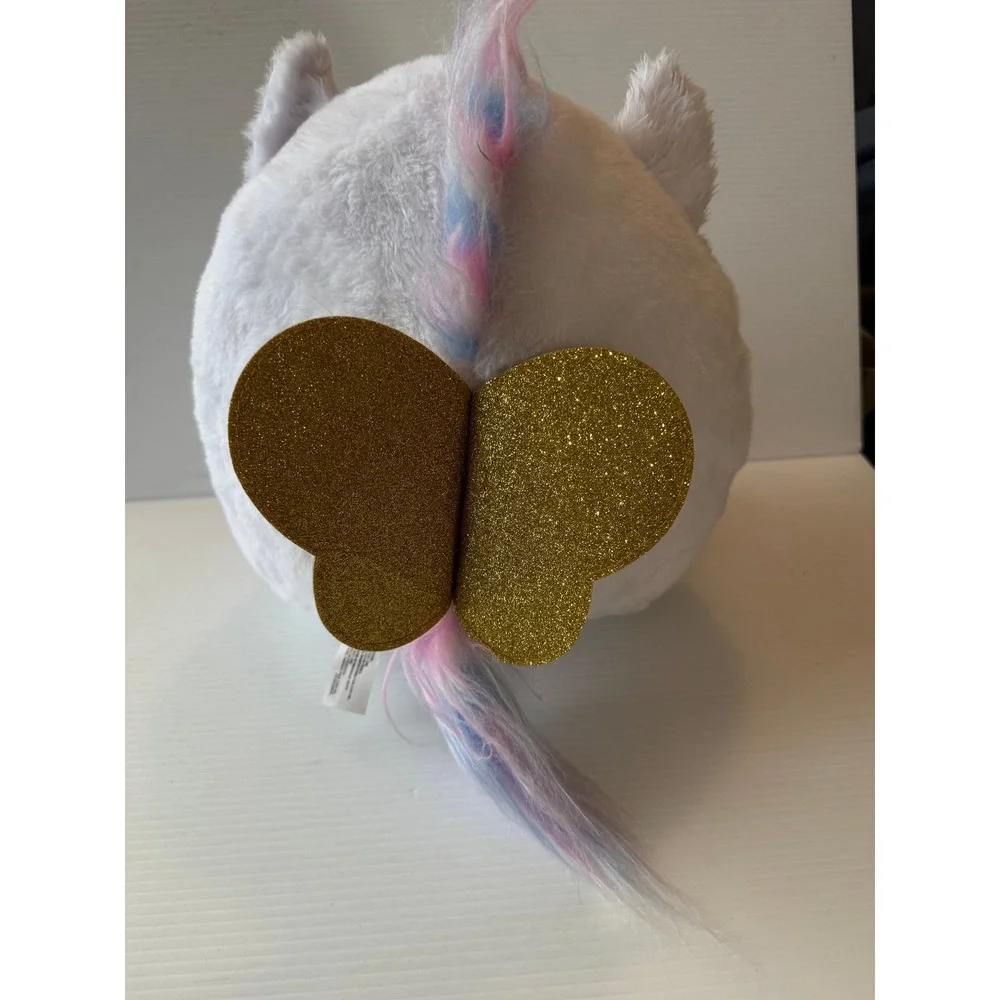 Zuru Rainbocorns White Unicorn Plush Gold Glitter Heart Rainbow 10 Inch Toy